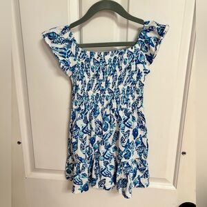 Lilly Pulitzer Girls Jilly Smocked Dress in the Resort White Shell - XS - NWOT